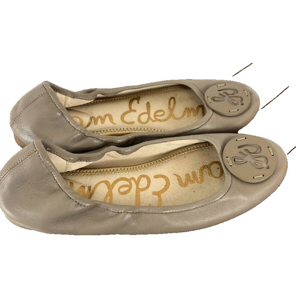 Sam Edelman Flats Womens 8M EUR 38 Taupe Tan Freddie Leather Casual - Picture 2 of 10